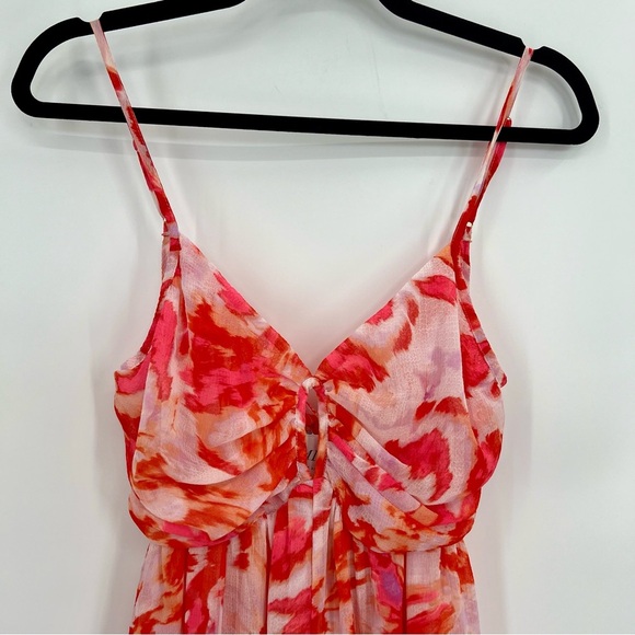 NWT Misa Los Angeles Indira Romper Maldive Marble Red White Floral Keyhole S - Picture 13 of 13